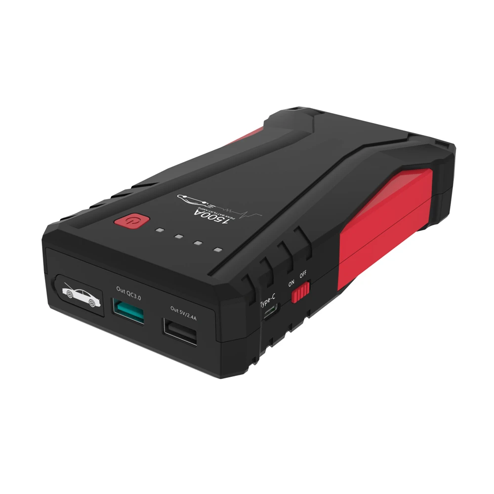 1500A Jump Starter Emergency Starting Device Cables Hight Capacity MIni Booster Portable Power Bank