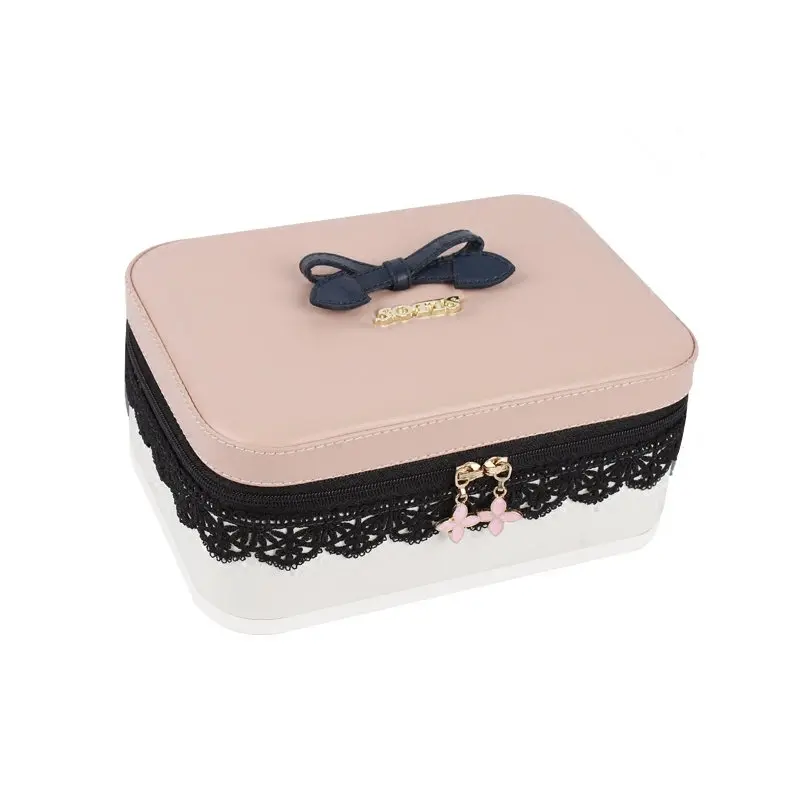

2017 New Arrival Women Cosmetic Case Fashion PU Makeup Organizer Storage Box Portable Large Size Travel Multi-storey Storage Bag