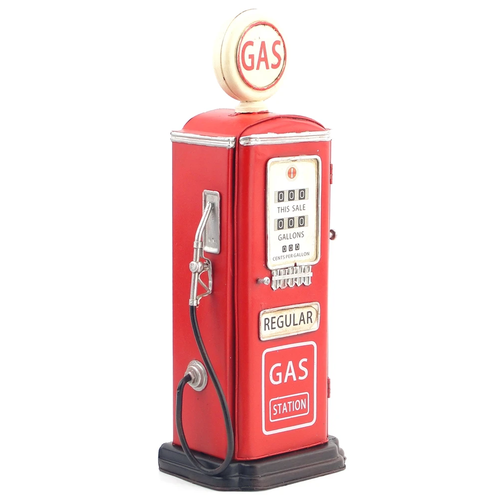 Antique Classical Petrol Pump Model Retro Vintage Wrought Metal Crafts