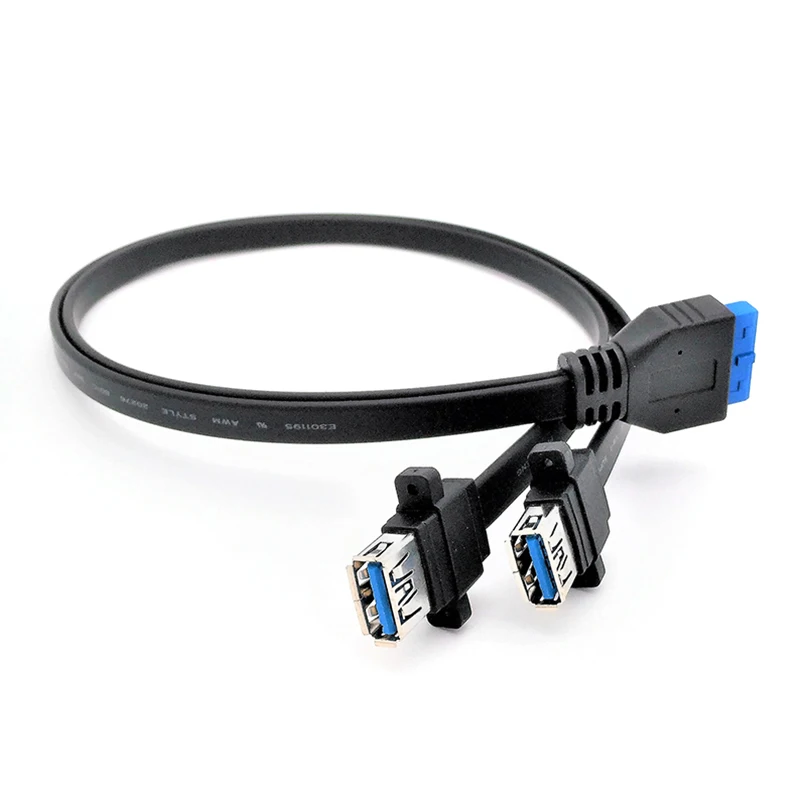 Два порта USB 3,0 мама монтажная панель к материнской плате 20Pin Кабель питания Шнур LSMK99 - Цвет: 0.3m