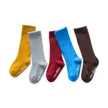 

Kids Boys Girl Breathable Floor Socks Cute Solid Color Antiskid Cotton Calf Sock Close Knitting and Meticulous Weaving