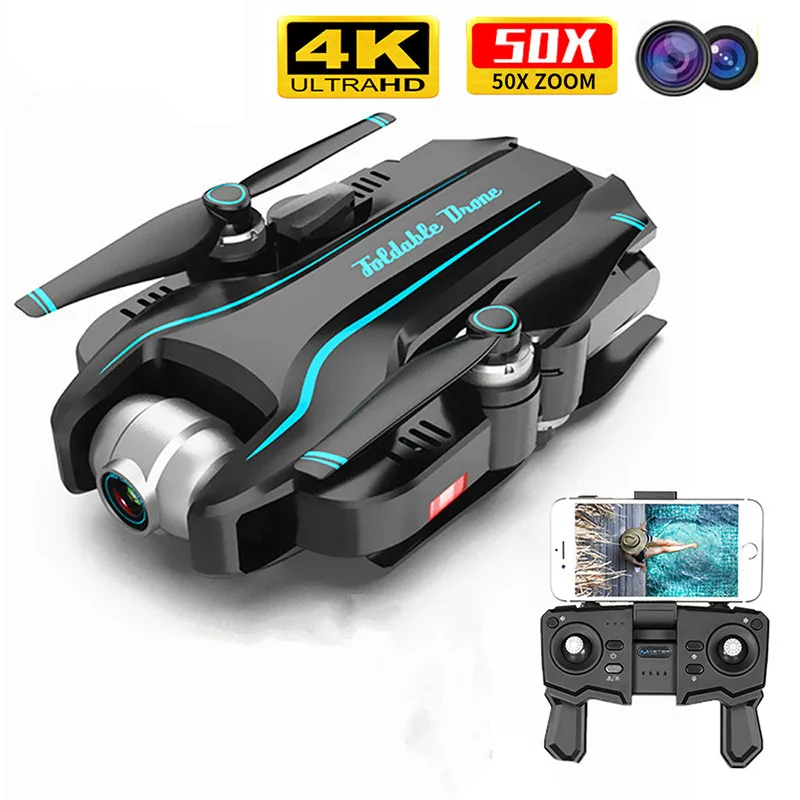 

WIFI Drone 4K HD with Adjustable Wide Angle Camera FPV Real Time Aerial Video Foldable Quadrocopter Gesture Photo RC Dron Toys