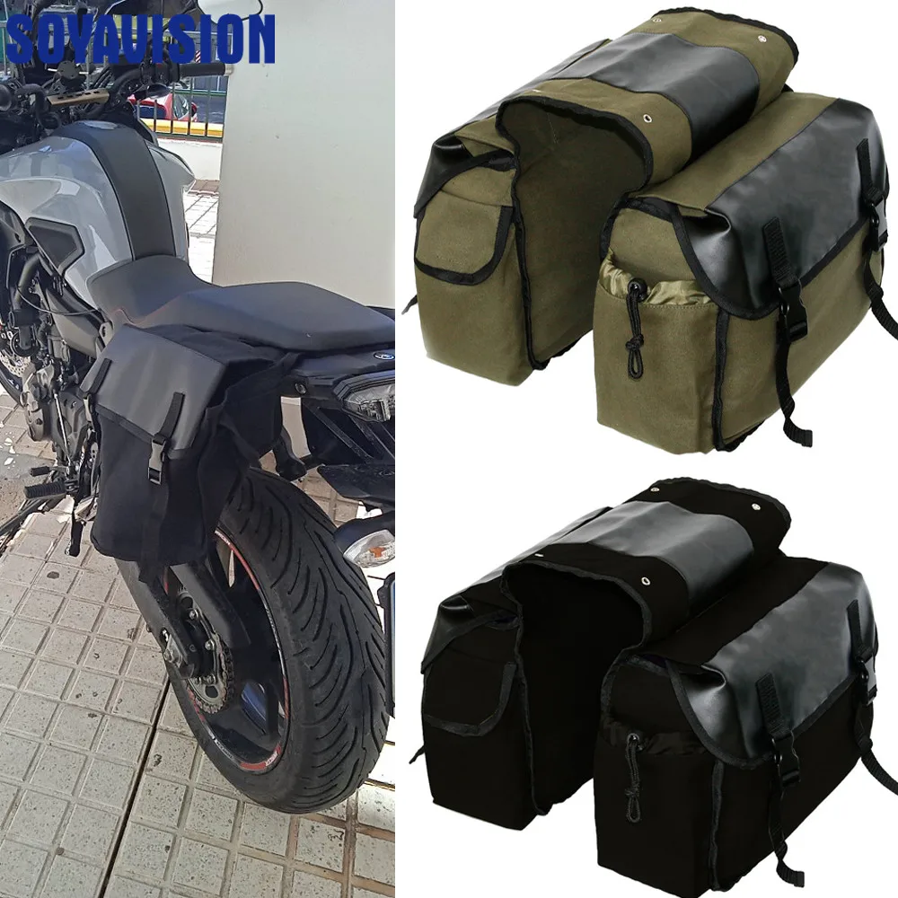 Pair Universal Motorcycle Saddle Bags Side Storage Luggage Bag Tool Pouch For Honda/Yamaha/Suzuki Motorcycle Luggage Bag