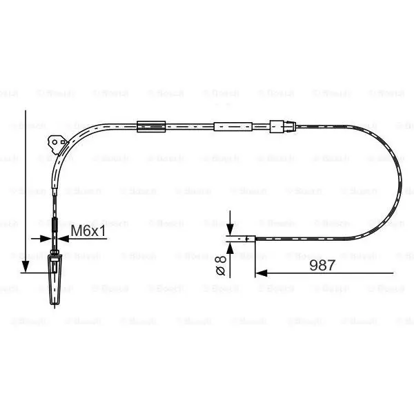 Трос тормоза ручного перед L 987\ MB 1140/160/170 1.6 00 BOSCH 1