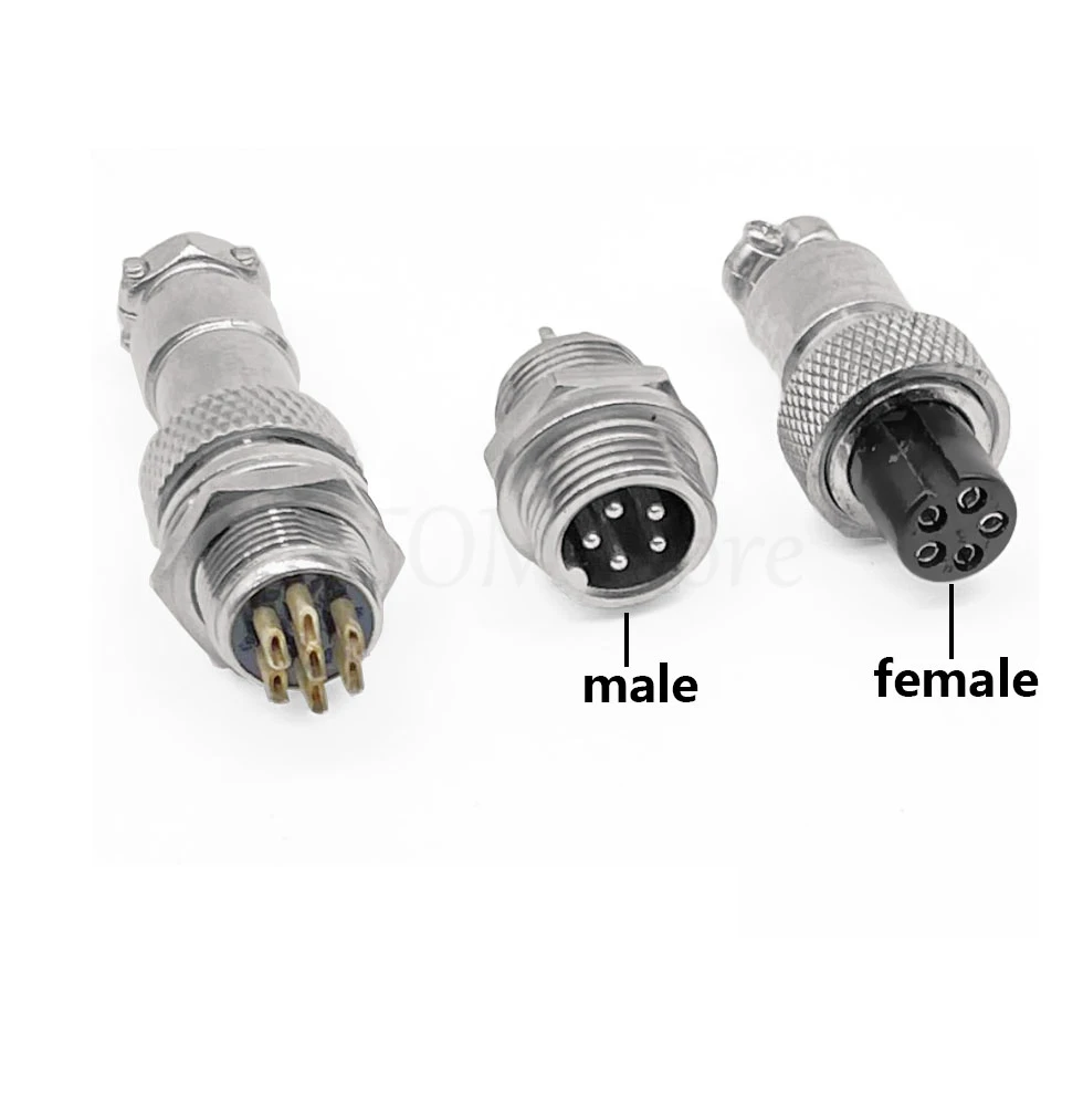 Conector de Panel de cable macho y hembra, serie GX12, Pines, tipo de tornillo Circular, conector eléctrico|Piezas neumáticas| - AliExpress
