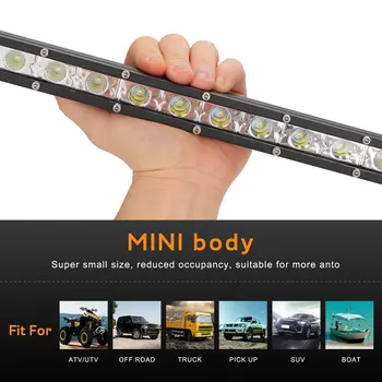

26 Inch 72W Car Led Headlight Work Light Ultra-thin Small Single Row Strip Light Off-road Roof Top Net Light