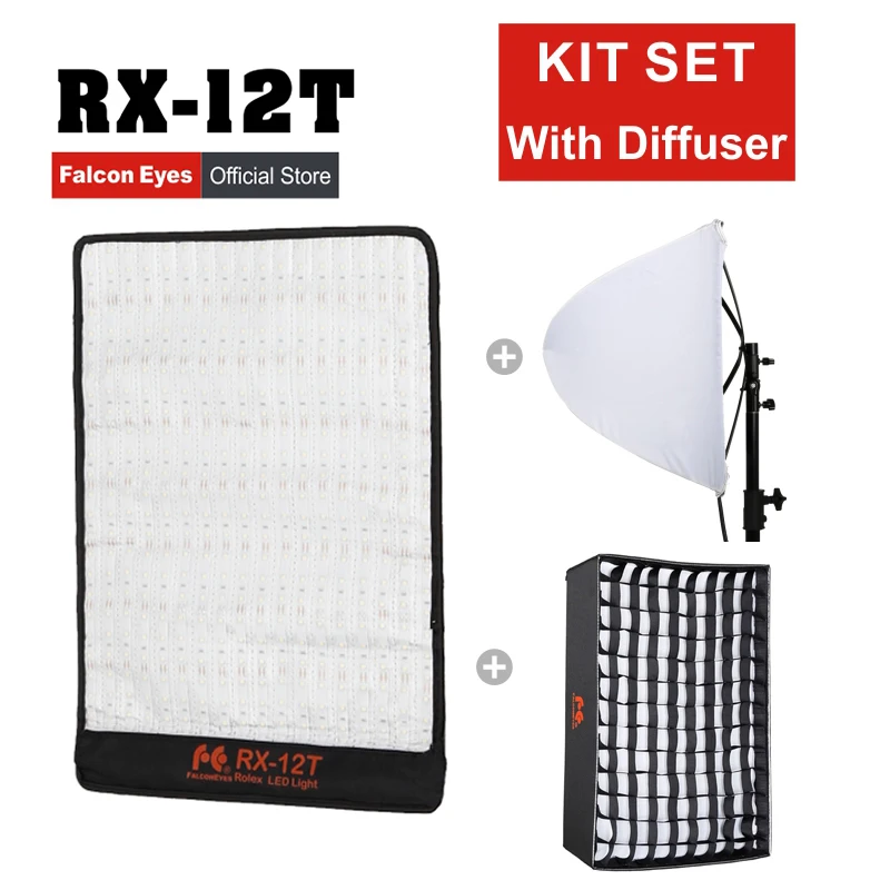 Falcon Eyes 34W Photo Light Portable LED 423pcs Flexible RX-12T For Camera Video/photography | Электроника