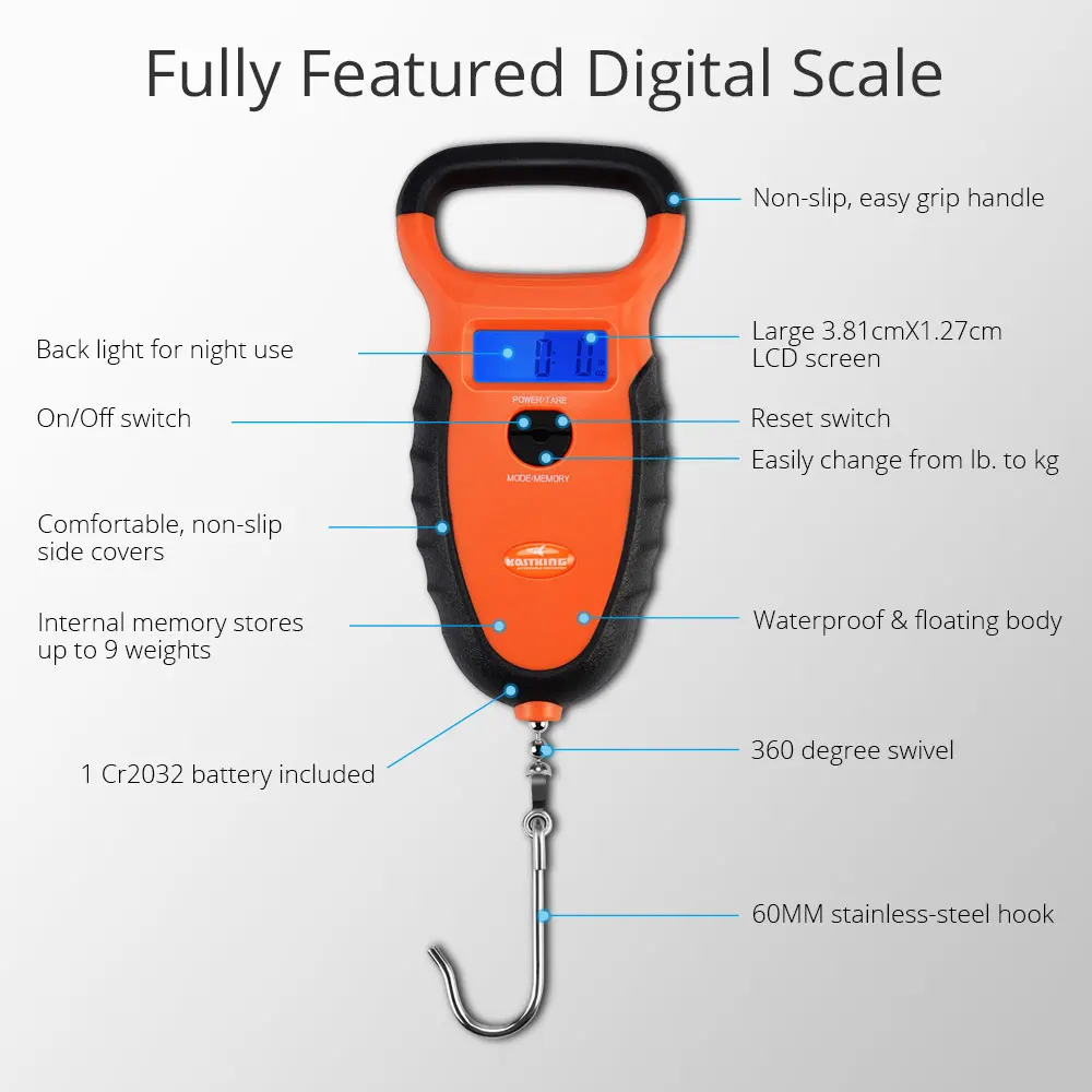 KastKing Waterproof Floating Digital Scale Dual Mode Pounds Ounces