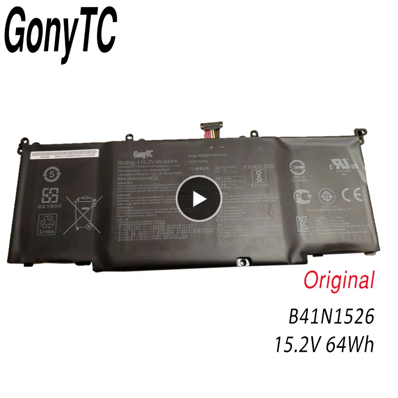 Замена аккумулятора GONYTC B41N1526 для Asus ROG Strix GL502 GL502V GL502VT 1A GL502VM S5 S5VT6700 BSI7N27