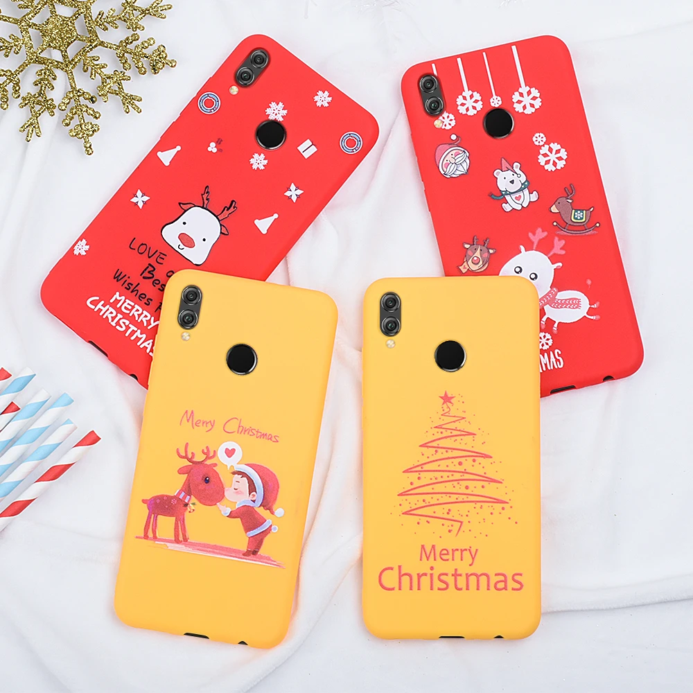 Новогодний Рождественский праздничный чехол с Санта Клаусом для Huawei P30 P20 Lite