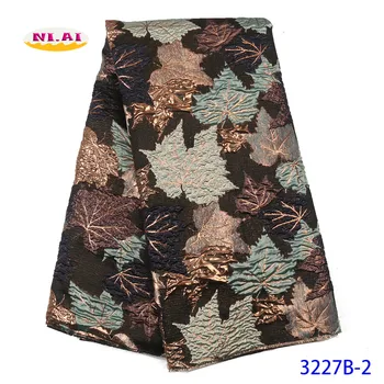 

Latest Brocade Embroidered Tulle Lace Brocade Fabric African Fabrics Nigerian Tulle Mesh Lace For Woman Wedding Party NA3227B-2