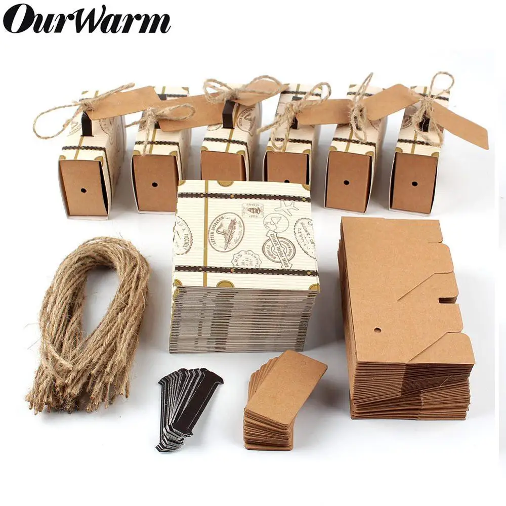 

OurWarm 20pcs Suitcase Candy Boxes Travel Themed Party Wedding Baby Shower Paper Boxes Decoration Party Favor Box