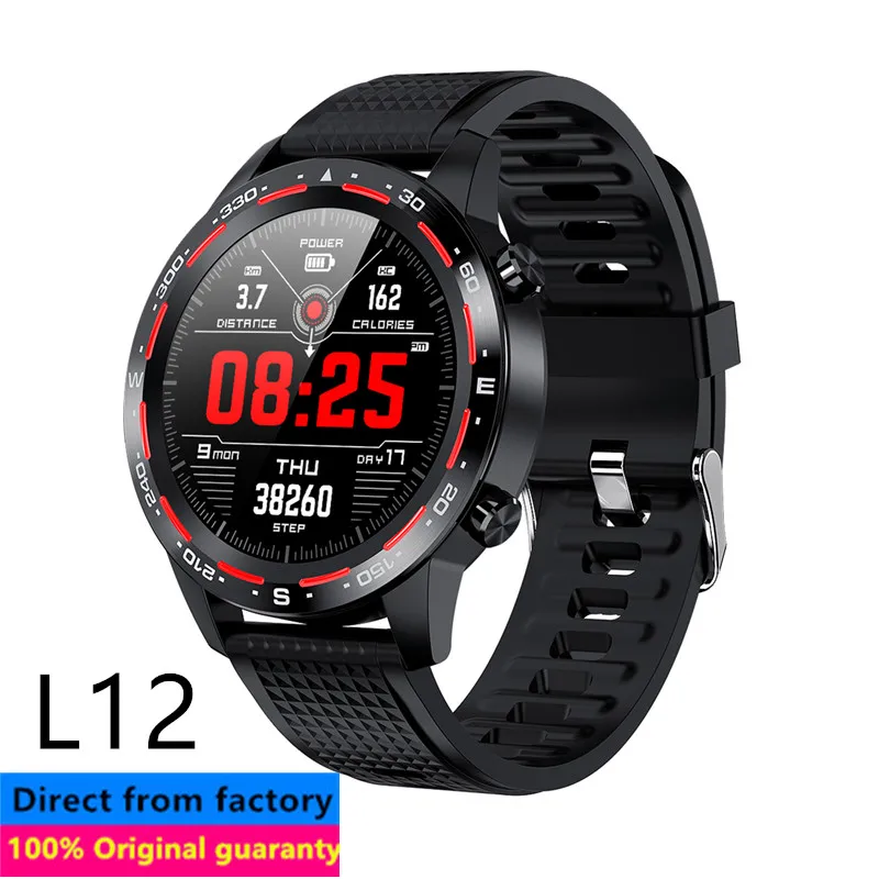 Мужские Смарт-часы L12 с Bluetooth часы пульсометром IP68 Водонепроницаемые спортивные