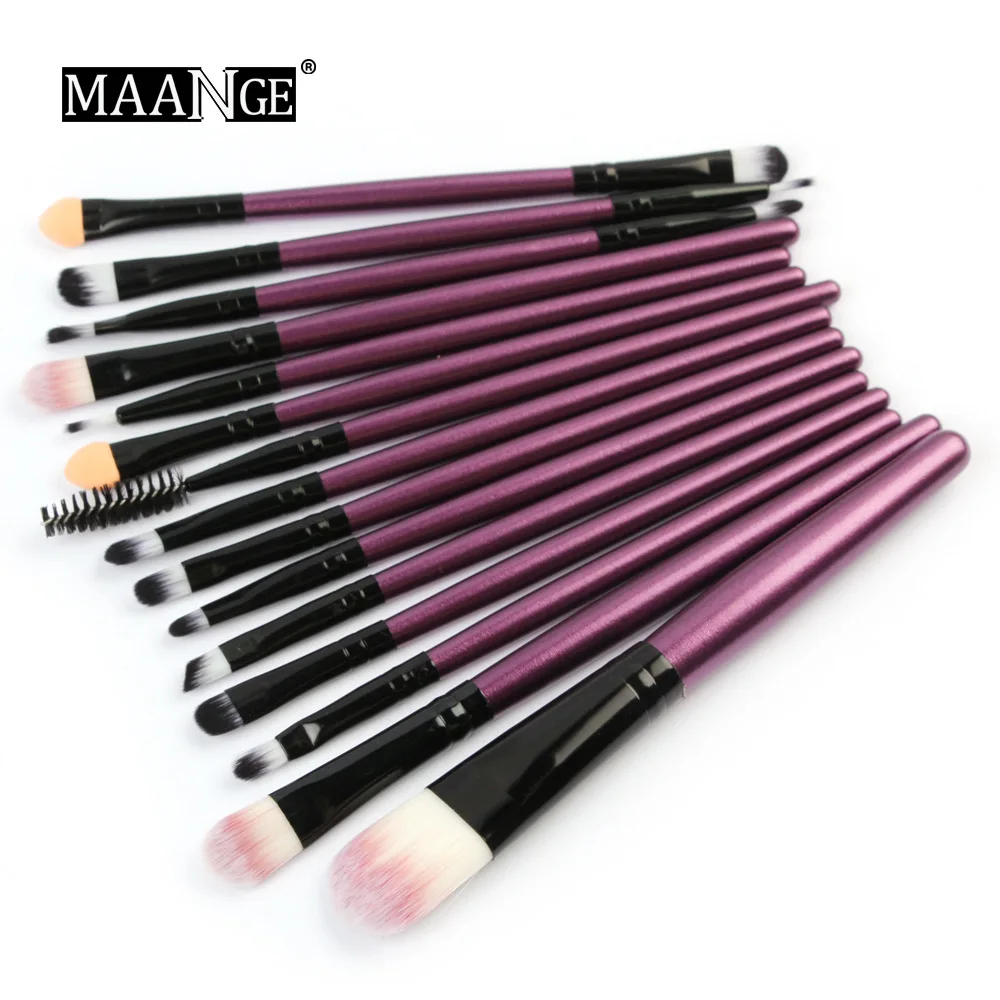 Manufacturers Direct Selling Maange 15 Eye Makeup Brush Set Beauty Tool Eyeshadow Brush Foreign Trade Hot Selling