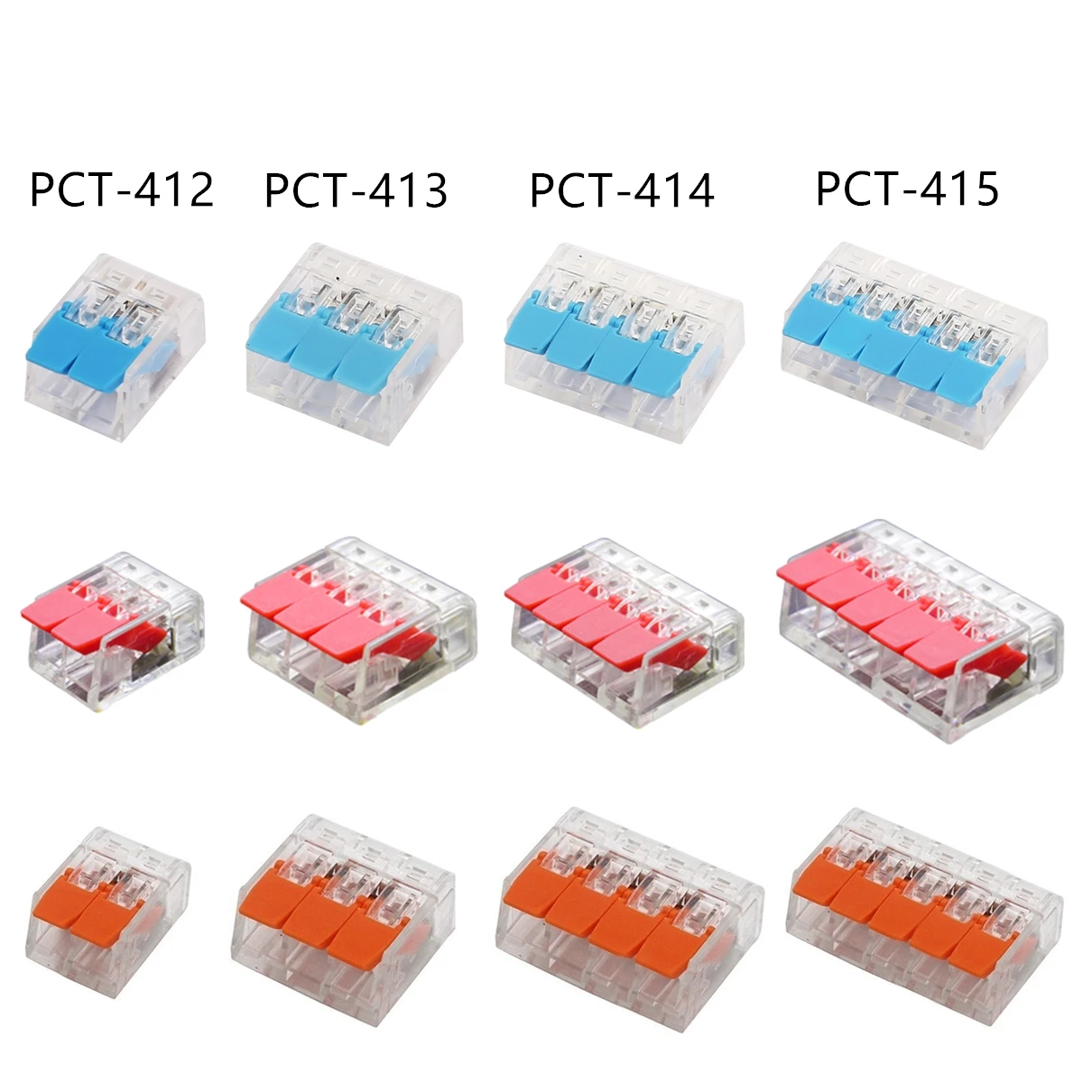 

PCT-412 413 414 415 Wire Connector Mini Quick Connector Universal Compact Wire Connector Plug-in Wire Terminal Home Connector