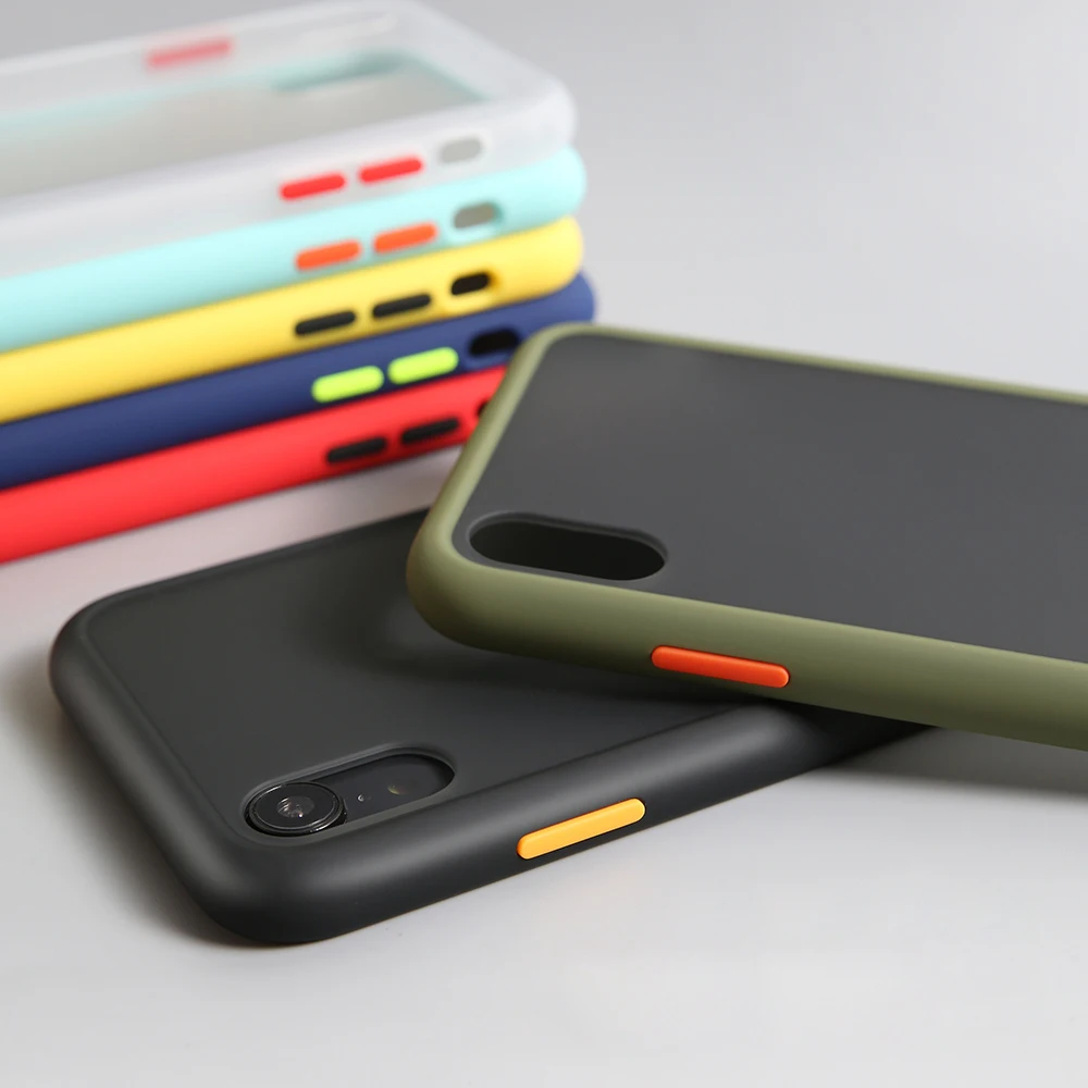 Color Frame Transparent Matte phone case For iphone 6 6S 7 8 Plus X XS 11 12 Pro MAX XR mini SE 2020 Hard Protective Cover Case