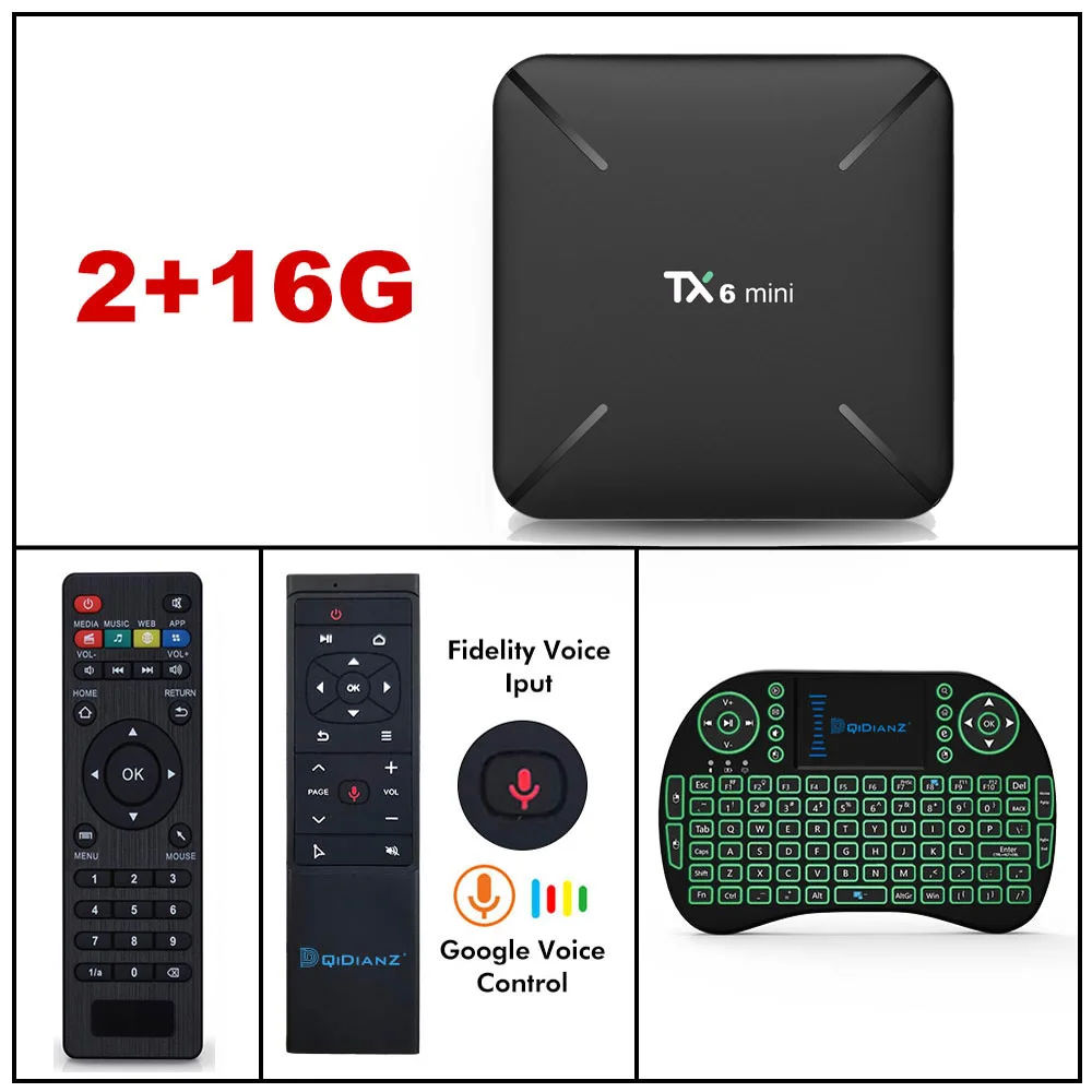 DQiDianZ 4K tv BOX Android 9,0 TX6MINI 2 Гб 16 Гб четырехъядерный Allwinner Поддержка 2,4G беспроводной wifi TX6 Мини ТВ-приставка - Цвет: 2G16G i8 voice