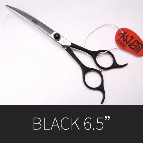 black Fenice профессиональные 6,5 дюймовые изогнутые ножницы для домашних животных, ножницы для стрижки собак, ножницы для стрижки makas tijeras - Цвет: black