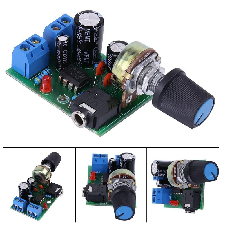 LM386 슈퍼 미니 앰프 보드, 3V-12V, 0.5W-10W 스피커 저잡음 전력 소비, 스피커 오디오 시스템 용 DIY