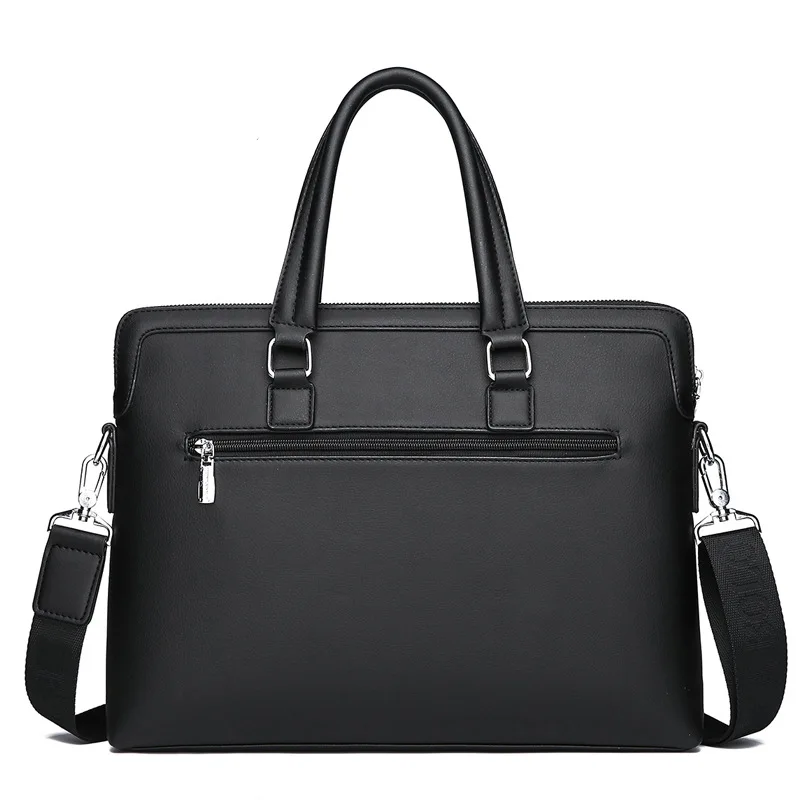 

Men Business Briefcase Soft Leather Computer Bag Cross Leather Handbag Men's Large Capacity Shoulder Bag Gift