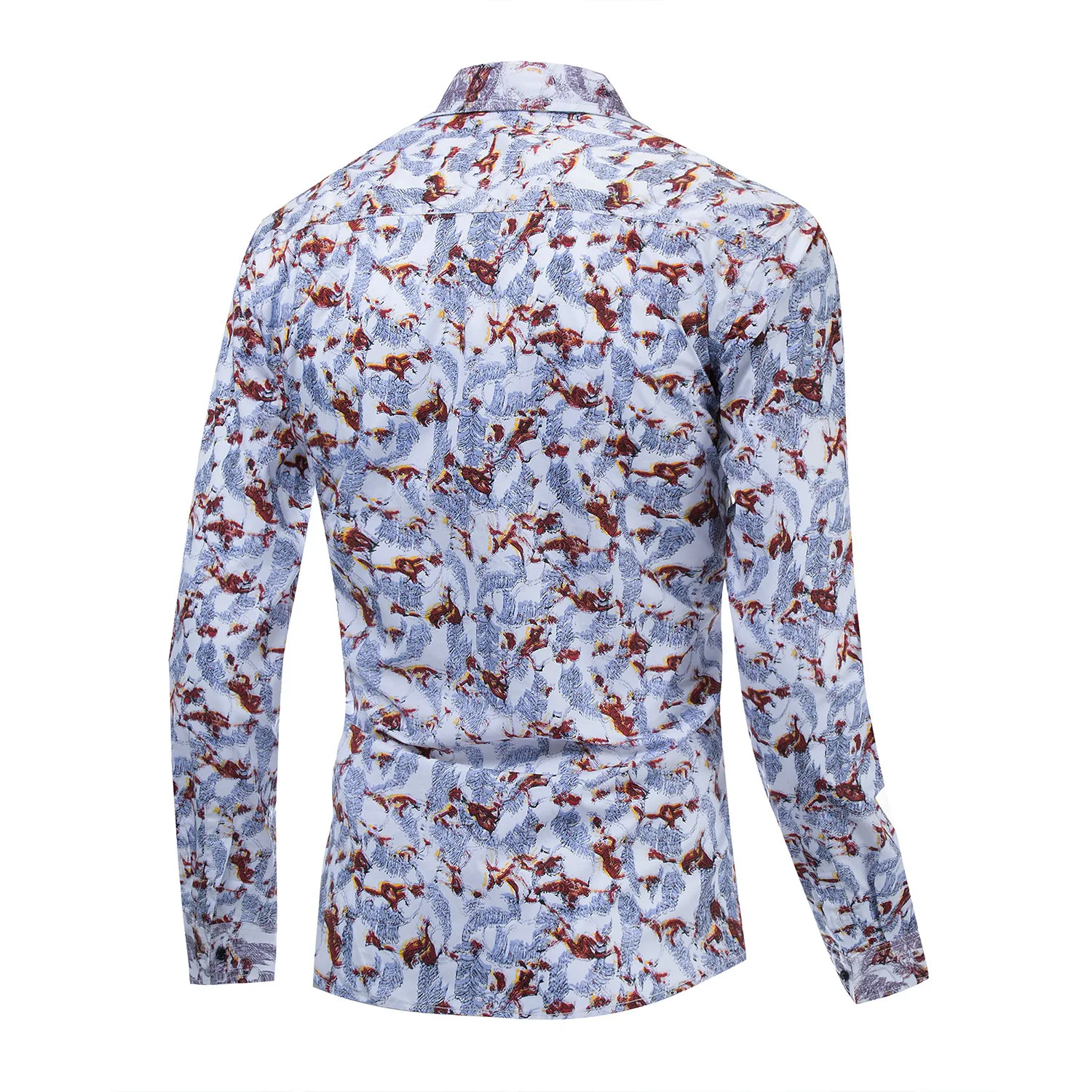 Мужская одежда Xia Chunmian рубашка с длинным рукавом орфографическая цветная рубашка с принтом 188