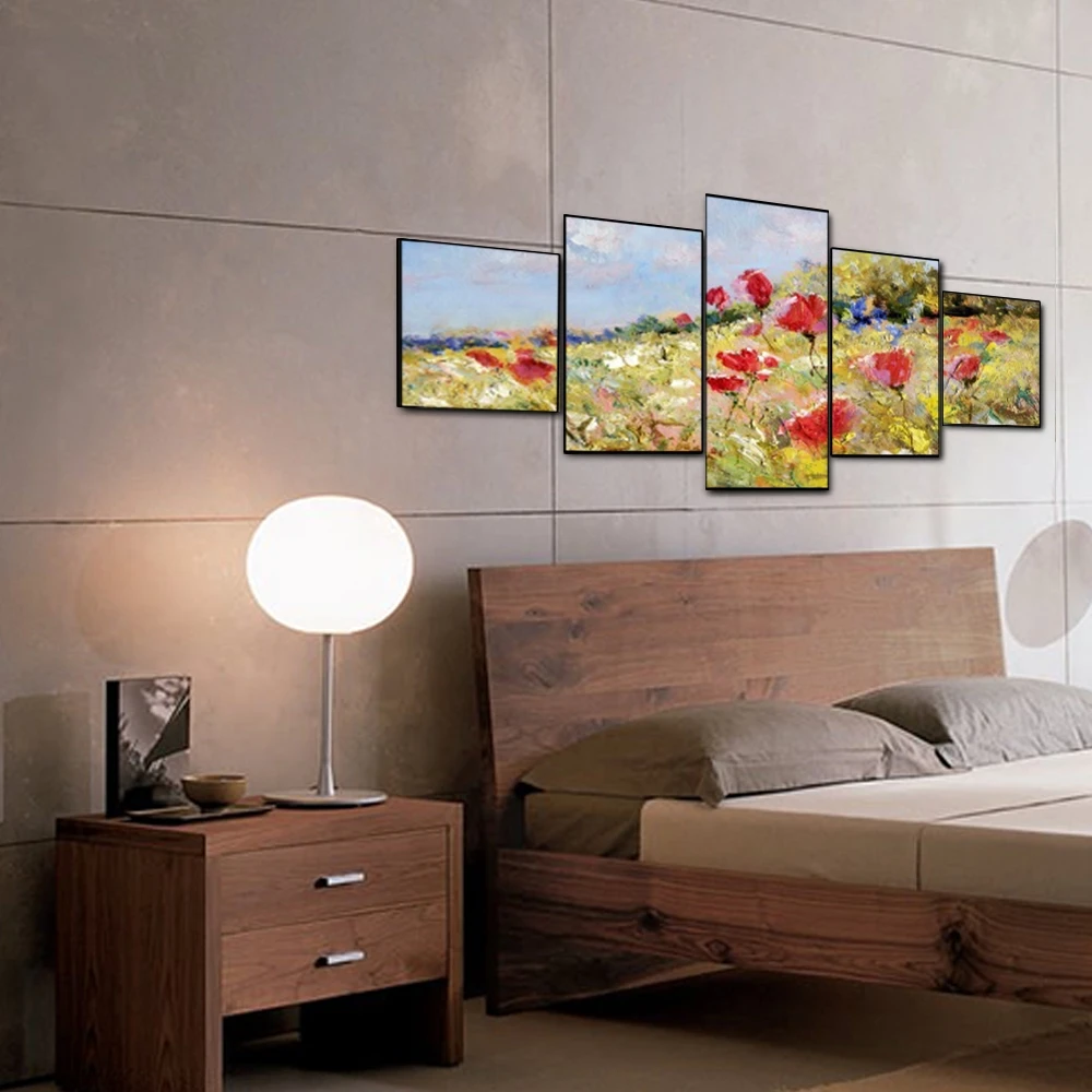 Canvas Art Oil Painting Ocean of flowers Flowers on the hillside Art Poster Picture Wall Decor Home Decoration For Living room Canvas Art Oil Painting Ocean of flowers Flowers on the hillside Art Poster Picture Wall Decor Home Decoration For Living room