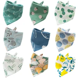 Baberos triangulares para bebé recién nacido, Bandana doble de algodón, Babador, bata de alimentación, paño para eructar, toalla de Saliva para bebé