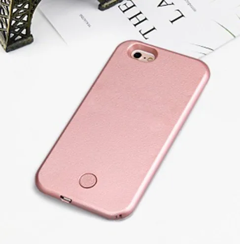 Selfie Light Phone для iPhone6 6s 7 8 Plus XS Max XR X чехол для iPhone со вспышкой роскошный - Цвет: Pink