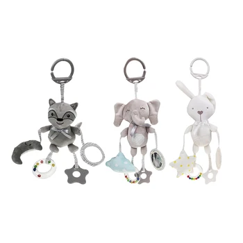 

Baby Plush Rattles Toys Teether Cartoon Animal Hanging Crib Stroller Toy Baby Stroller Hanging Rattles Infant Baby Toys