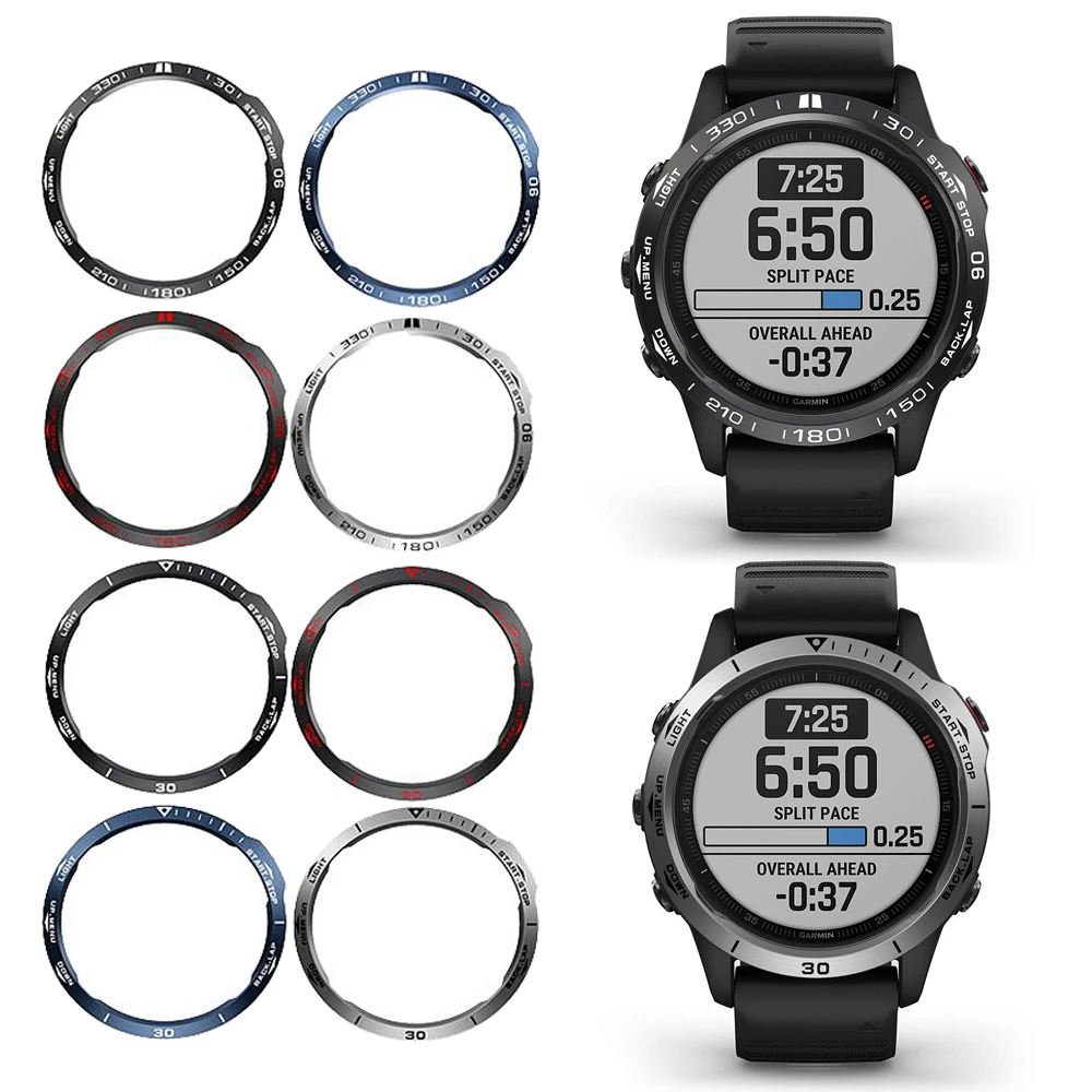 Защитный чехол для смарт-часов Garmin Fenix 6/6S/6X Pro с металлической рамкой и кольцом |