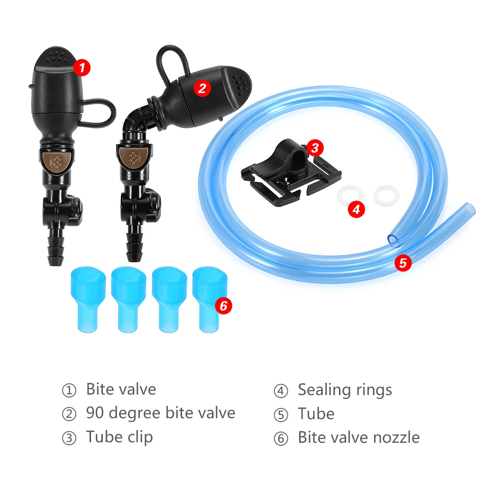 Hydration Bladder Bait Valve Hydration Pack Suction Valve Nozzle Bladder Hose Replacement Tube Clip Hydration Bladder Accessory