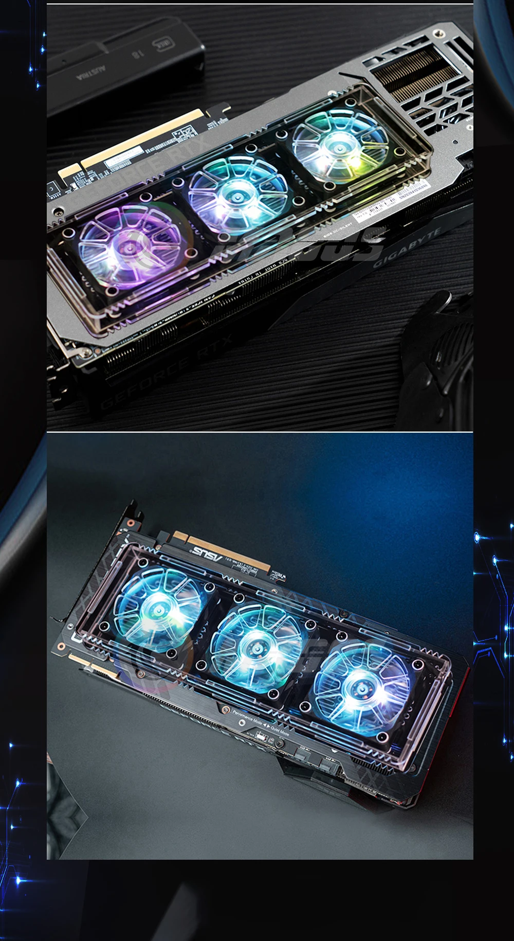 Ventilateur Refroidissement GPU Aluminium - Distance Entre Trous 55 Mm, Profil Fin, 12V DC (pour Carte Graphique)