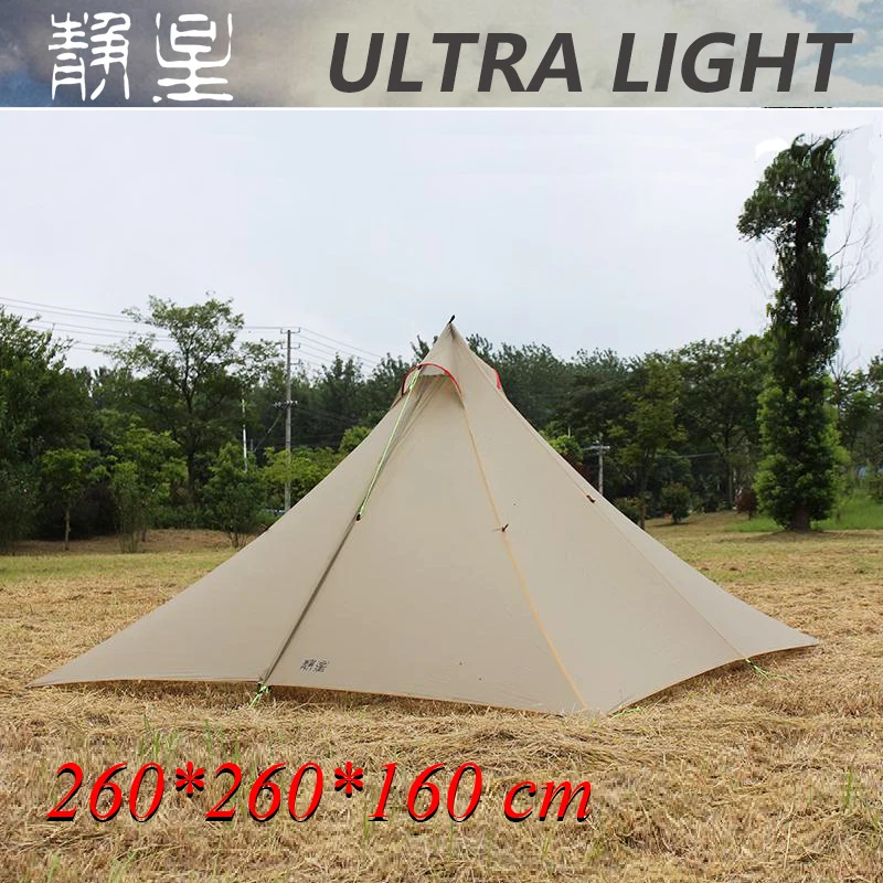 ASTA-Double Silnylon Pyramid Flysheet, Outdoor Camping Tent, Big Size, 30D, 260x260x160cm, High Quality