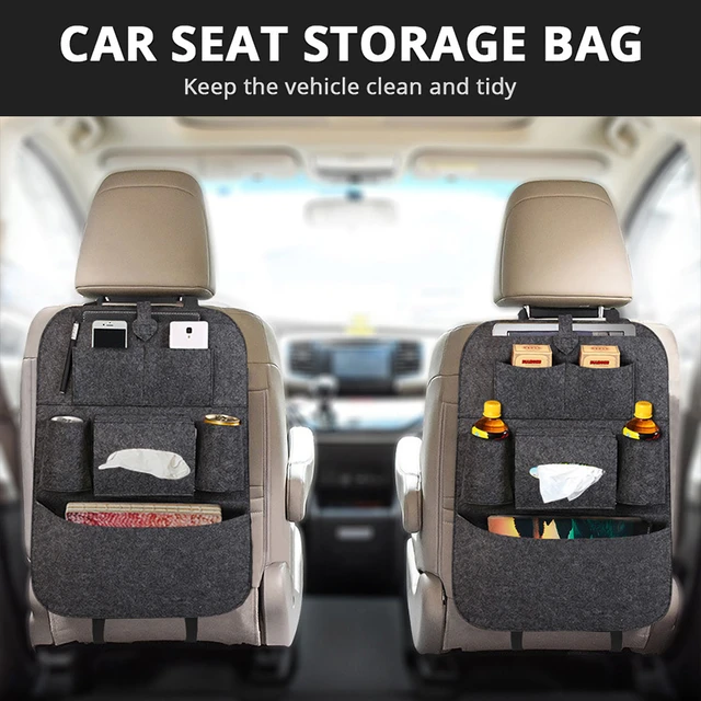 1pc Back Seat Storage Bag Hanging Bag Storage Pockets Kick Mats