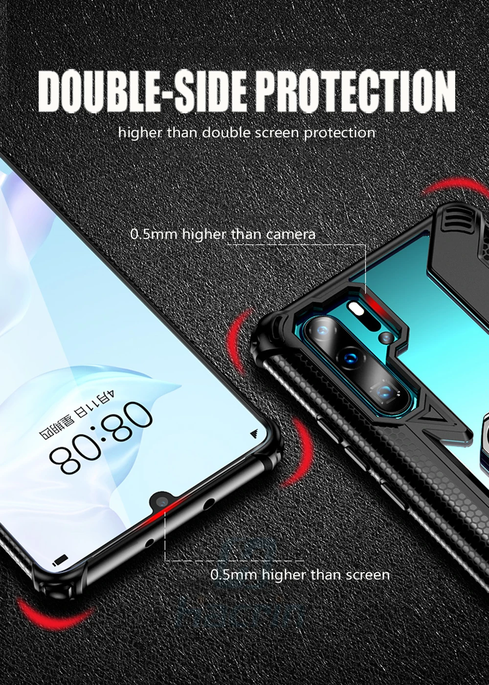 Защитный чехол для huawei P30 lite, чехол из поликарбоната+ ТПУ, автомобильный металлический магнитный держатель с кольцом, противоударный бампер, чехол для huawei P30 P30 Pro, чехол