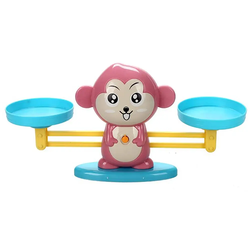 Monkey Pink Мультяшные цифровые весы, игрушка для раннего обучения, баланс для детей, весы для образования, игра для детей - Цвет: Monkey Pink