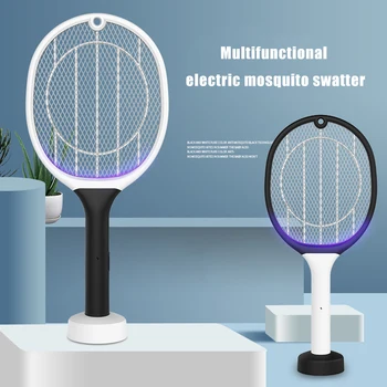 

Handheld Racket USB Rechargeable Electric Fly Insect Racket Zapper Tennis Bat Racket Insects Killer Stun Useful