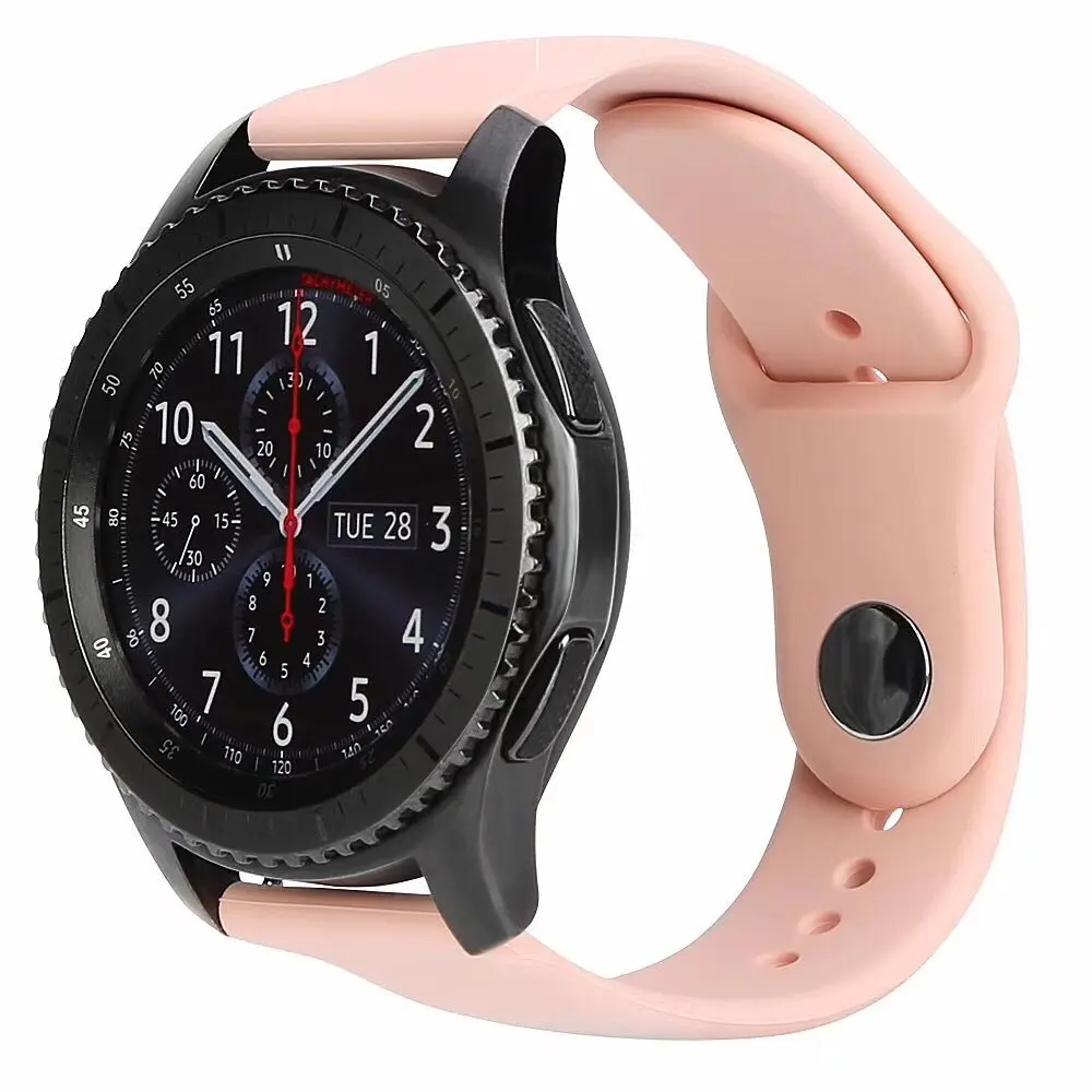 22 мм 20 мм для samsung Galaxy active 2 42 46 s2 S3 live Ticwatch S S2 E pro спортивный ремешок amazfit 3 2s 1 GTR GTS bip силиконовый ремешок - Цвет ремешка: pink