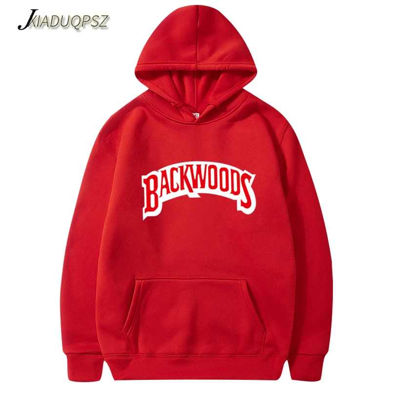 The screw thread cuff Hoodies Streetwear Backwoods Hoodie Sweatshirt Men Fashion autumn winter Hip Hop hoodie pullover - Цвет: WM57 Red