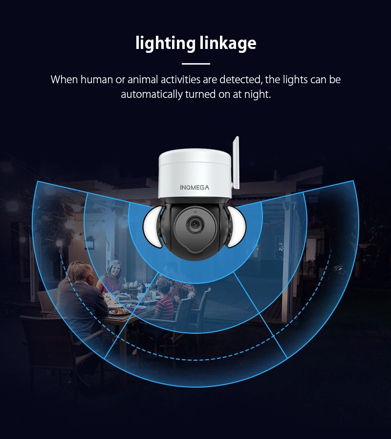 INQMEGA TUYA Alexa Smart Voice Camera Supports Google Homepage, Wired and Wireless Dual Connection Web Camera, Waterproof CCTV