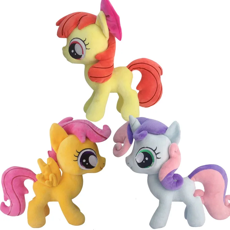 3 шт./компл. Единорог Scootaloo Apple Bloom Sweetie Belle плюшевая лошадь экшн игрушка фигурки 10