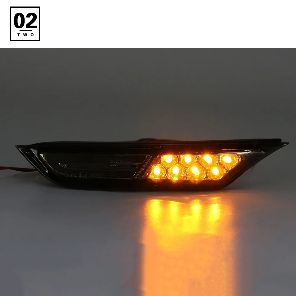 Smoke Two Functions LED side marker lamp Turn Signal Lamp(Amber)LED Running light/Position lights(white)for 07-14 Nissan GTR R35