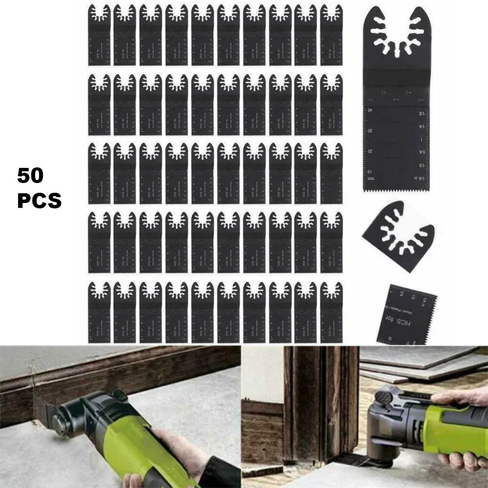 

50pcs Oscillating Saw Blades Cutter Woodworking Wooden Materials For Ridgid Craftsman Tch Power Cutting Tools