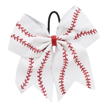 

Large Leather Bow Headband For Girls Printed Cheerleading Hairbows Ponytail Kids Gifts Hair Accessories