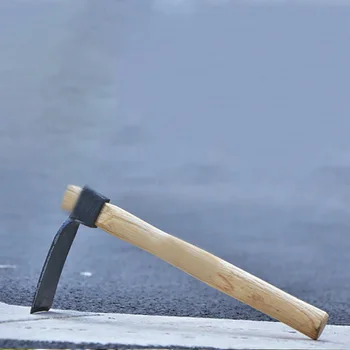 

1PC Hoe with Wooden Handle Portable Garden Hand Tool Steel Gardening Planting Digger Excavator Farming Agriculture