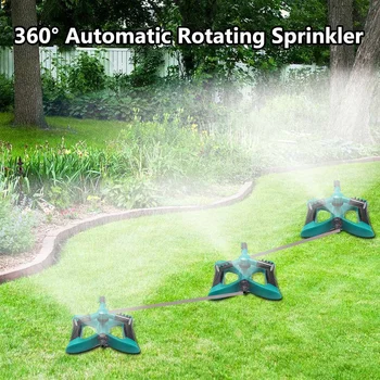 

Garden Lawn Sprinkler 360 Degree Rotary 3 Nozzle Circle Rotating Water Sprinkler Irrigation System Automatic Watering Tool