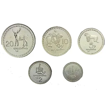 

Georgia Coin 1993 Europe New Original Coins 5 Pieces Set Collectible Edition Real Rare Unc Commemorative Coin