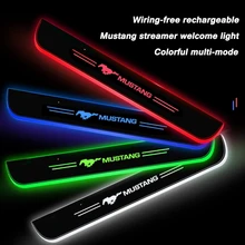 For Ford Mustang Mach-E GT SHELBY GTE Car door Projector Laser lamp USB Power Moving LED Welcome Pedal Car Scuff Plate Pedal