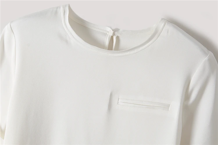 SuyaDream Women Solid T Shirt 100%Silk Satin O Neck Short Sleeves Chic Shirt 2021 Spring Summer White Silk Top SuyaDream Women Solid T Shirt 100%Silk Satin O Neck Short Sleeves Chic Shirt 2021 Spring Summer White Silk Top