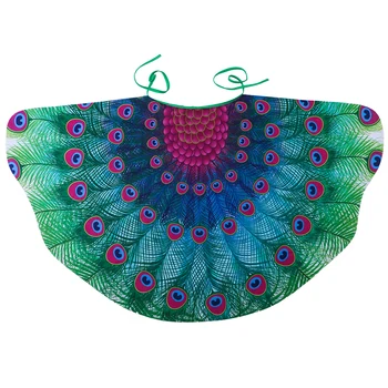 

Halloween Costume For Kids Girl Peacock Wing Cloak Garden Animal Fairy Suit Children Carnaval Cosplay Clothes 120*70 Cm DN4257